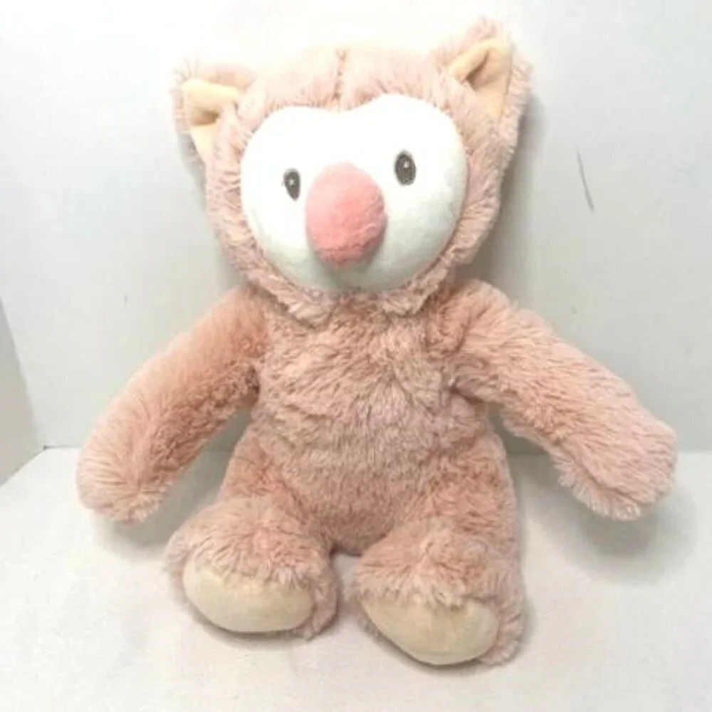 Silver One Pink Owl Bird Bear Stuffed Animal Plush‎ Toy